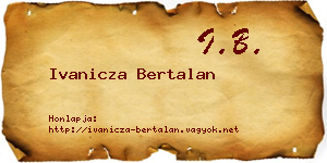 Ivanicza Bertalan névjegykártya