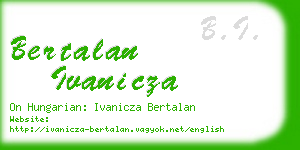 bertalan ivanicza business card